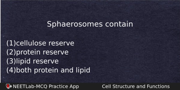 Sphaerosomes Contain Biology Question 