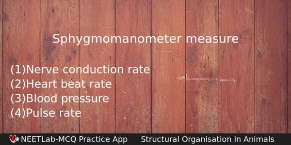 Sphygmomanometer Measure Biology Question 