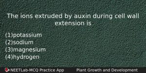 The Ions Extruded By Auxin During Cell Wall Extension Is Biology Question