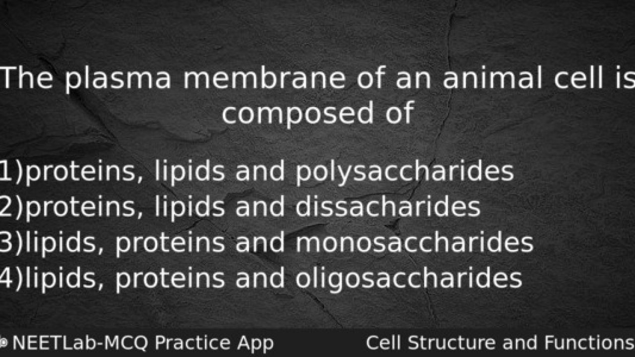 The plasma membrane of an animal cell is composed of - NEETLab