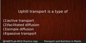 Uphill Transport Is A Type Of Biology Question