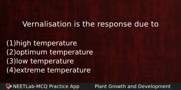 Vernalisation Is The Response Due To Biology Question 