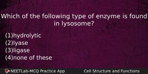 Which Of The Following Type Of Enzyme Is Found In Biology Question